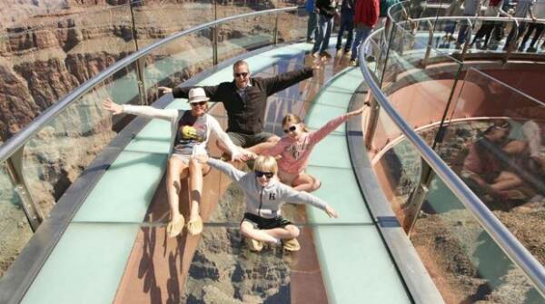 Elevated walkable glass bridge Grand Canyon